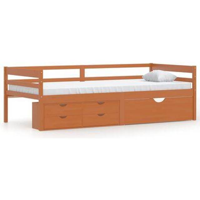 vidaXL Bed Frame with Storage without Mattress Honey Brown 90x200 cm