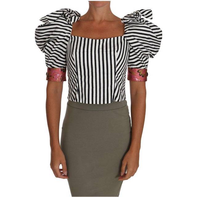 Elegant Cropped Corset Top with Crystal Buttons - IT36|XXS - Black