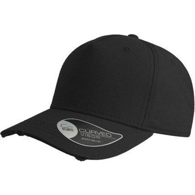 (One Size, Black) Atlantis Cargo Weathered Visor 5 Panel Cap