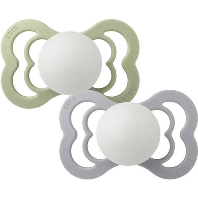 BIBS Supreme Silicone 0+ månader Size 1 Sage Glow/Cloud Glow 2 st