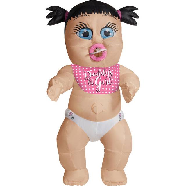Inflatable Baby Girl Adult Costume | Inflatable Costumes - Pink&#47;Skin Color&#47;White (One-Size)