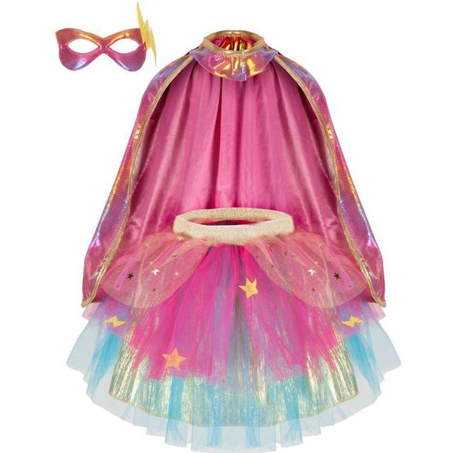 Super Duper Tutu, Cape And Mask Pink / Gold (4-6 years)