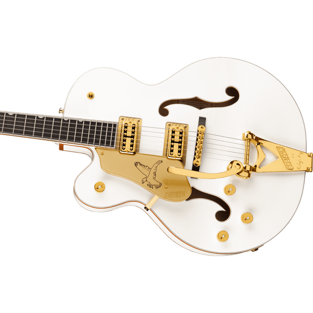 Gretsch Guitars Gretsch G6136TG-LH Players Edition Falcon Electric Guitar (White) with G9500 Acoustic Guitar