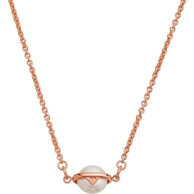 Emporio Armani Essential Rose Gold Tone Pearl Necklace EG3532221 - Two Colour
