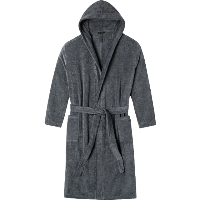 Schiesser Bathrobe With Hood Badrock, Grå, L