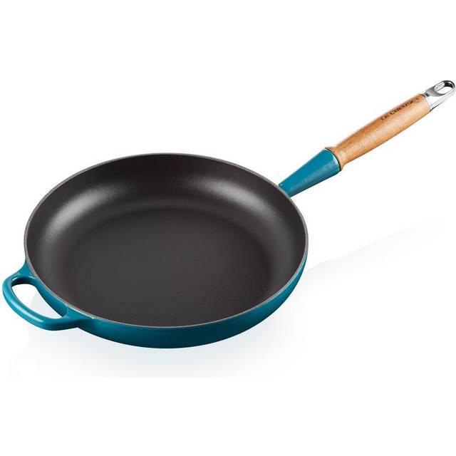 Le Creuset Signature Cast Iron Frying Pan with Wooden Handle - Satin Black (28cm/2.8L)