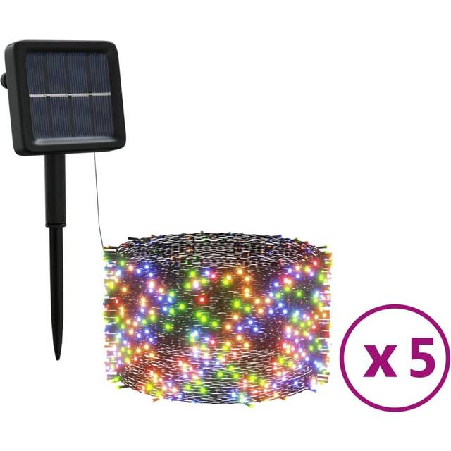 vidaXL Solar Fairy Lights 5 pcs 5x200 LED Colourful Indoor Outdoor - multicolour