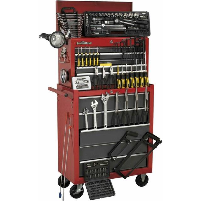 Sealey Topchest & Rollcab Combination 14 Drawer with Ball Bearing Slides - Red/G