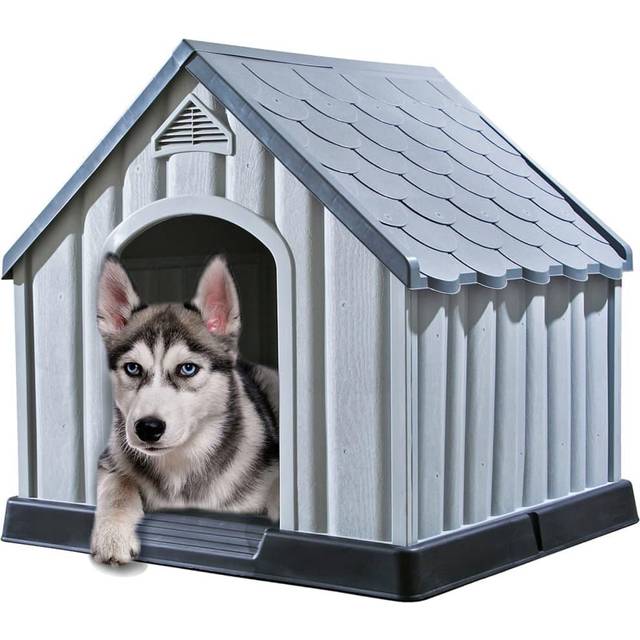 vidaXL Dog House Grey 92x87x91 cm Plastic