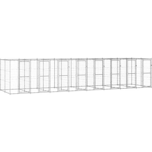 vidaXL Hundgård för utomhusbruk stål 19,36 m², hundhus, hundburar, inhägnad, hundbur, hundstaket, inhägnader, hundstaket, hundgård, hundgårdar