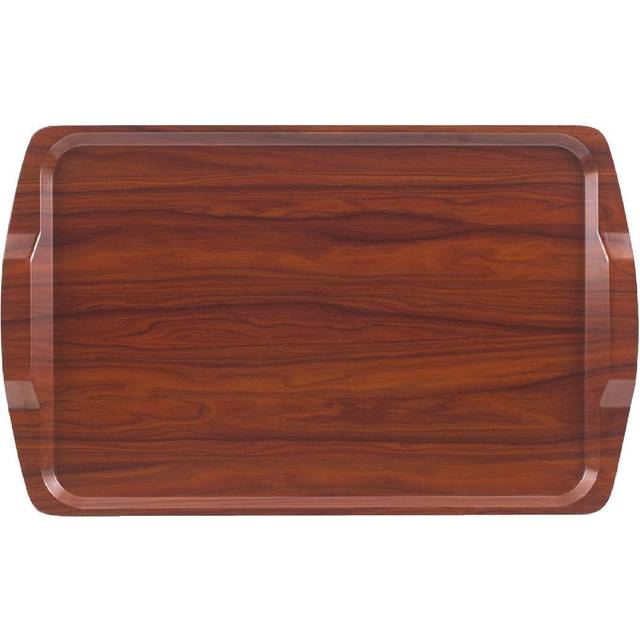 Cambro Walnut Laminate Room Service Tray With Handles 640mm