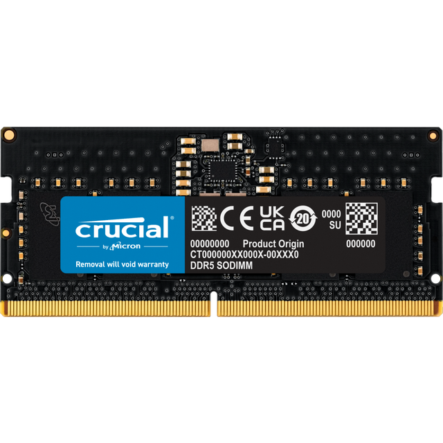 Crucial - DDR5 - modul - 8 GB - SO DIMM 262-pin - 4800 MT/s / PC5-38400 - CL40 - 1.1 V - ej buffrad - icke ECC