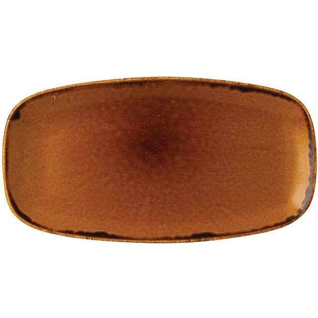Dudson Harvest Oblong Chefs Plates Brown 355 x 189mm (Pack of 6)