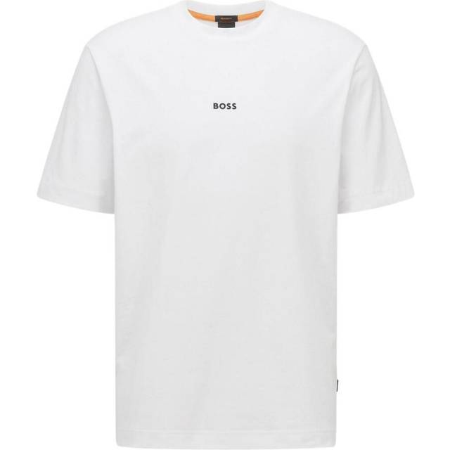 Men's BOSS Orange TChup Mens Crew Neck Small Logo T-Shirt NOS - White - Size: 38/Regular