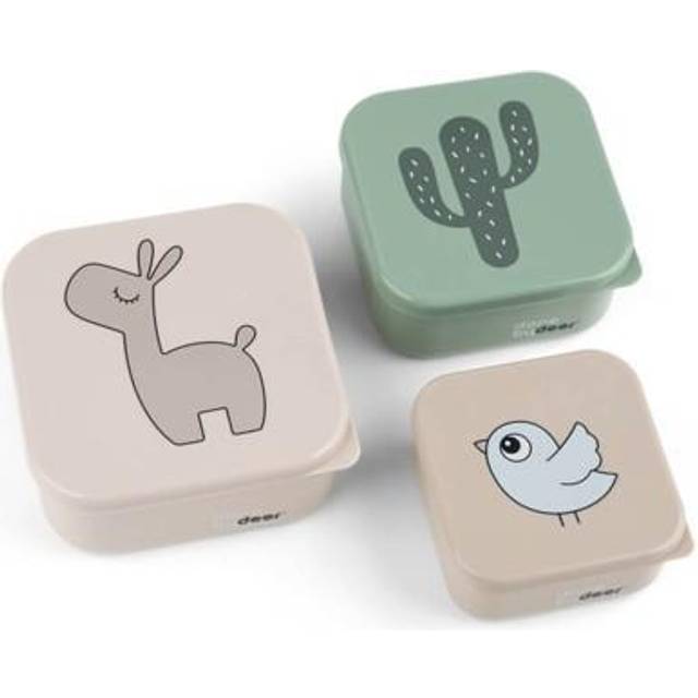 Done by Deer Lalee Snack Box, Pack of 3, Sand/Green