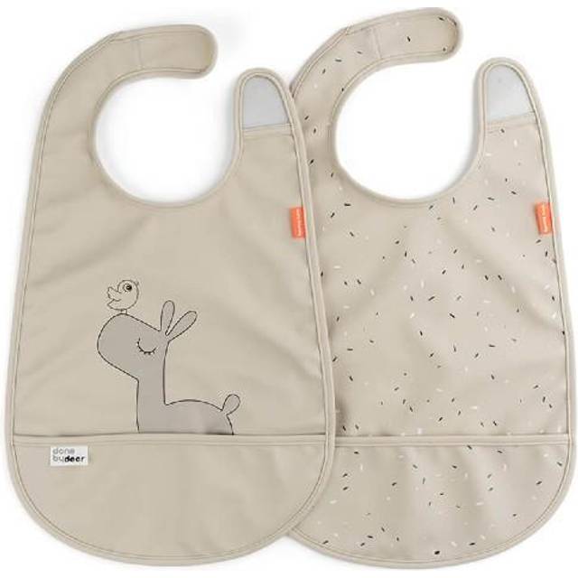 Done by deer Lalee bib with velcro 2-pack Sand
