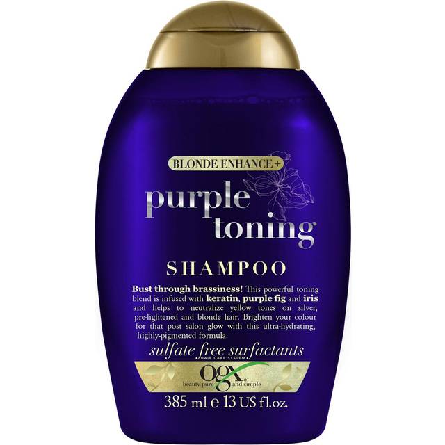 OGX Blonde Enhance+ Purple Toning Violett schampo för neutralisering av gula toner 385 ml