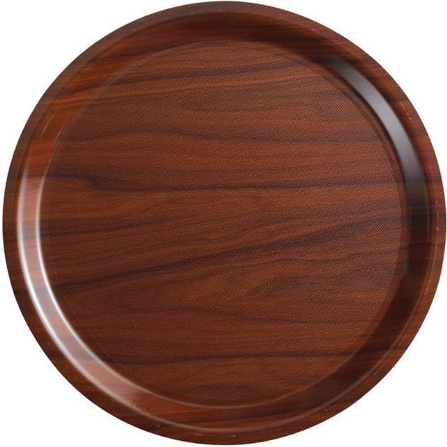 Cambro Mykonos Laminate Round Canteen Tray Walnut 380mm