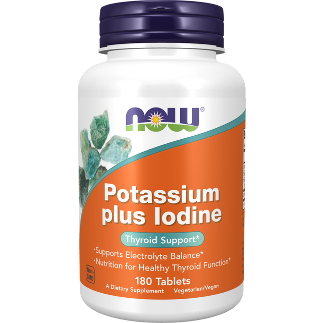 NOW Foods  Potassium Plus Iodine  180 Tablets
