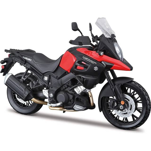 Suzuki V-Strom 1000 Red and Black with Plastic Display Stand 1/12 Diecast Motorcycle Model by Maisto