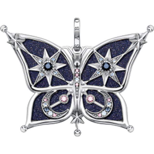 Thomas Sabo Pendant butterfly star & moon silver multicoloured PE929-945-7 - brown/dark-blue/light blue/silver-coloured/violet - one size