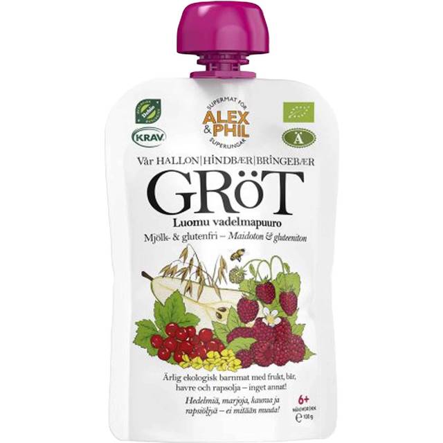 Alex&Phil Gröt med Hallon & Röda Vinbär 6M 100 g