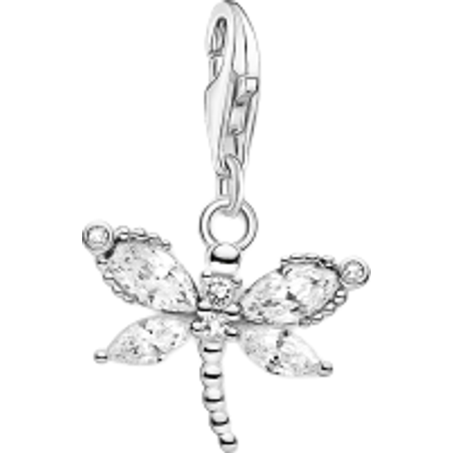 THOMAS SABO Silver CZ Dragonfly Charm For Women - silver