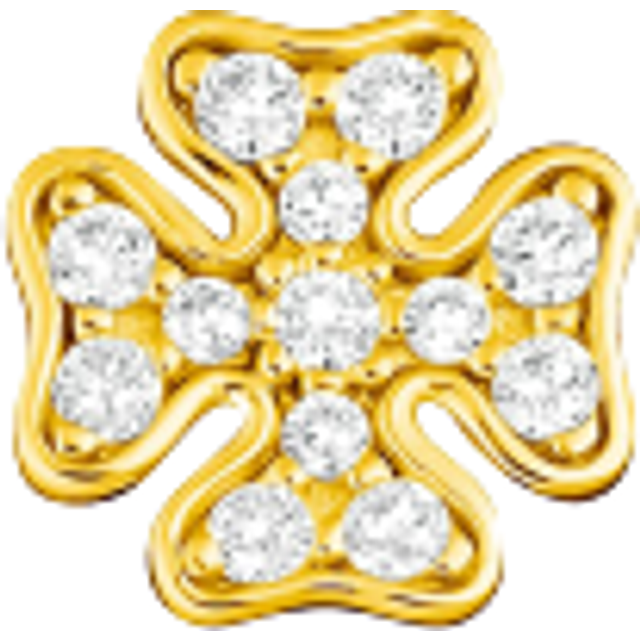 THOMAS SABO 18ct Yellow Gold Plated & Cubic Zirconia Four Leaf Clover Single Stud Earring H2215-414-14