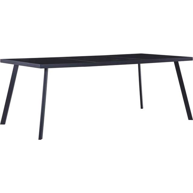 vidaXL Dining Table Black 200x100x75 cm Tempered Glass