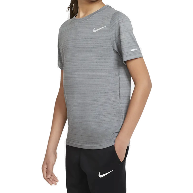 Nike Dri-FIT Miler Older Kids' (Boys') Training Top - Grey - Polyester - L