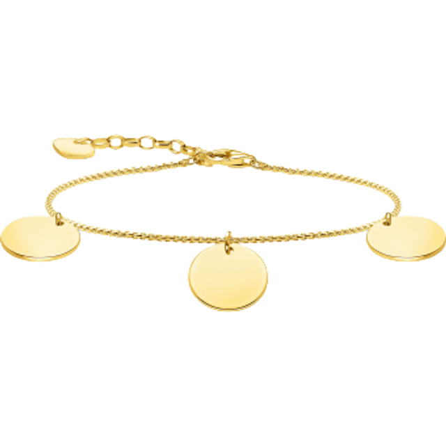 THOMAS SABO Gold Plated Plain Three Discs Charm Bracelet A1961-413-39-L19V