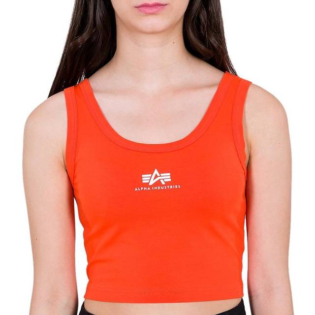 Alpha Industries Basic Crop SL Ladies Tank Top, red, Size XS for Women