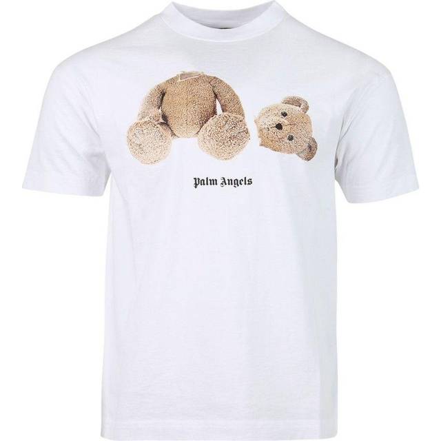 Men's Palm Angels Kill The Bear White T-Shirt - Size: Regular/32