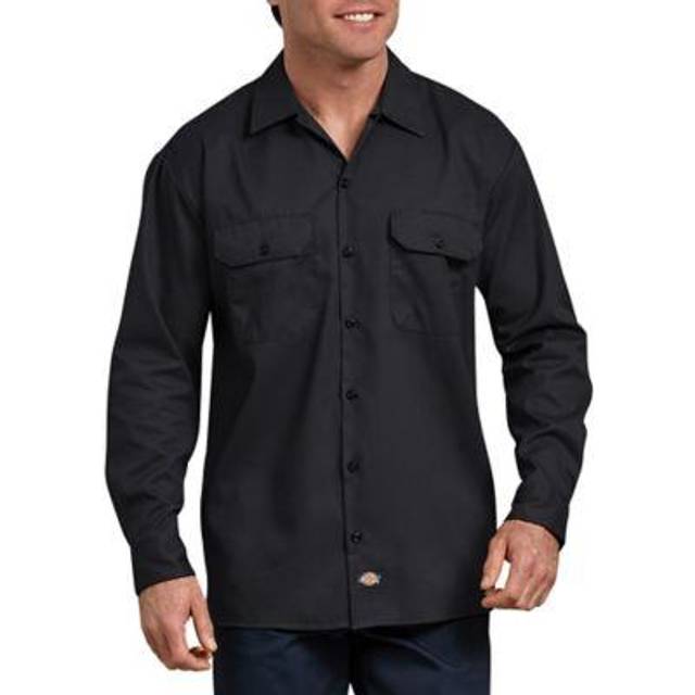 Dickies Men's Long Sleeve Flex Twill Work Shirt  Black  X-Large