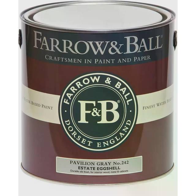 Farrow & ball interior estate eggshell paint wood & metal - pavilion gray - 2.5l