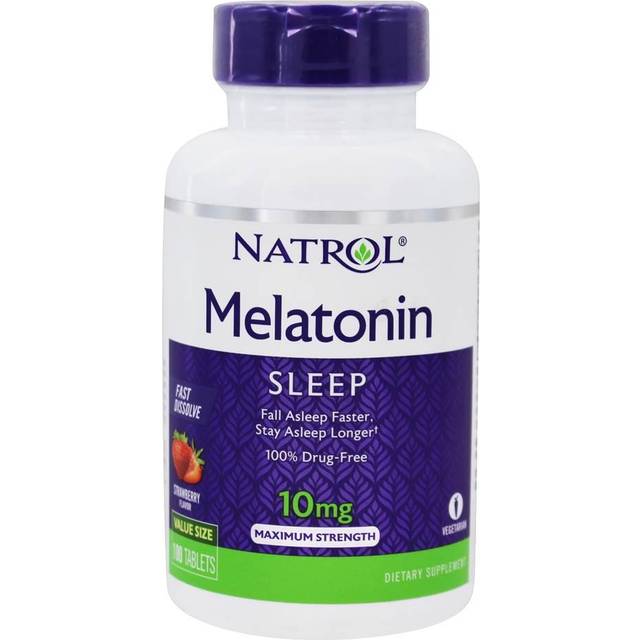 Natrol Melatonin snabb lösning jordgubb 10 mg