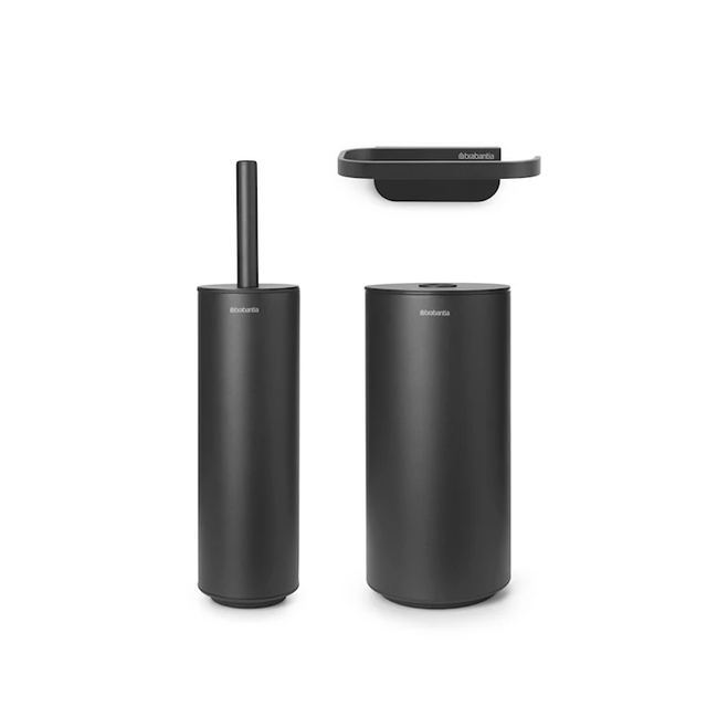 Brabantia Mindset Toilet Accessory 3 Piece Set - Grey (40.6cm H X 37.3cm W X 13.7cm D)