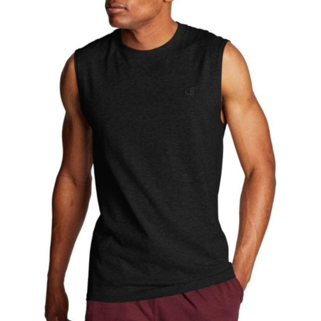 Champion mens Classic Jersey Muscle Tee Shirt  Black  Medium US