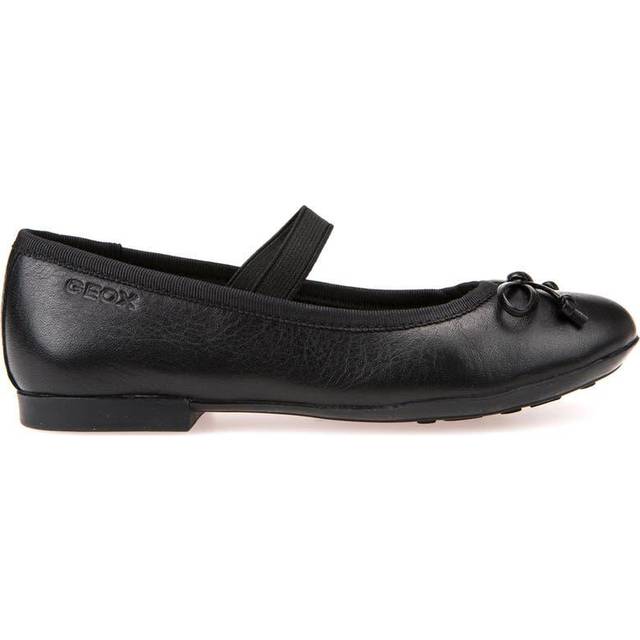 Girl's GEOX PLIE Girls School Shoes Smooth Black - Black/Black - Size: UK 6 / eur 39