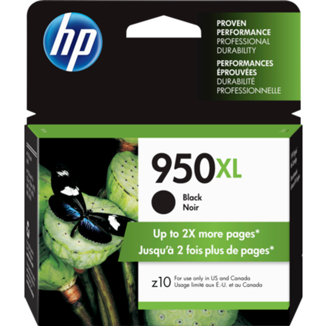 HP 950XL Svart bläckpatron med hög kapacitet | Works OfficeJet Pro 251dw, 276dw, 8100, 8600-serien | CN045AN