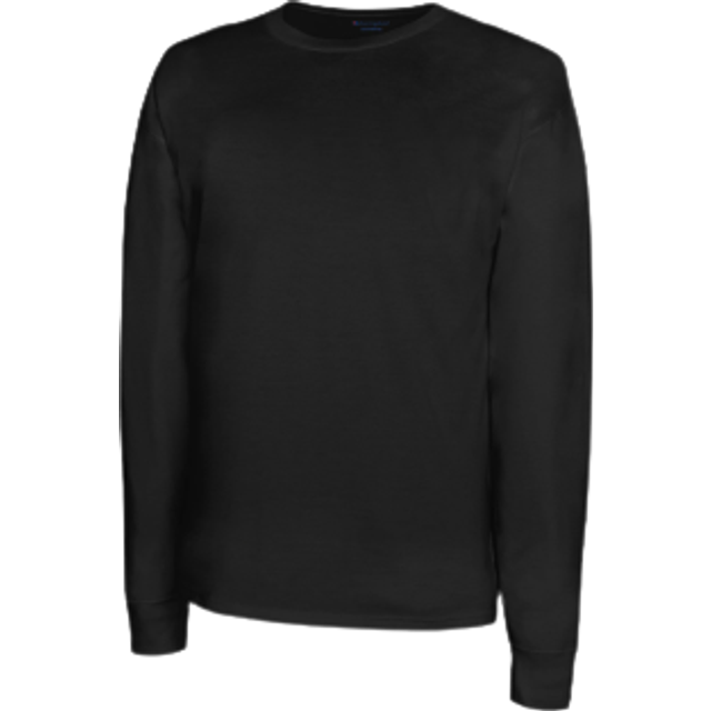 Champion  Classic Long Sleeve  Comfortable  Soft T-Shirt for Men (Reg. or Big & Tall)  Black  Medium