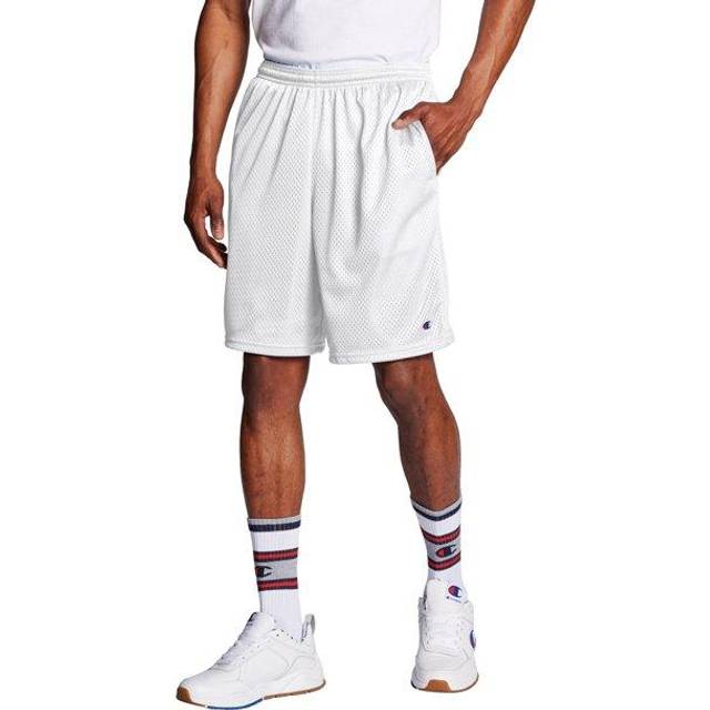 "Champion mens 9"""""""" Shorts  Mesh Shorts  9""""""""  Mesh Basketball Shorts  Mesh Gym running shorts  White-407q88  Small US"