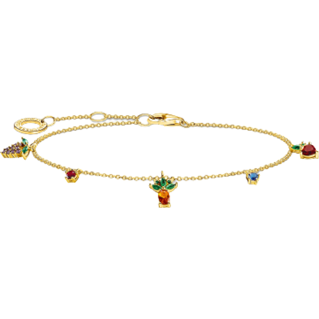 Colorful Fruit Charm Bracelet Gold-Plated