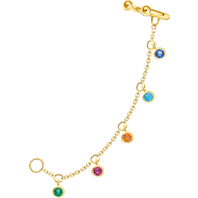 Thomas Sabo ear cuff pierres colorées argent plaqué or EC0025-488-7