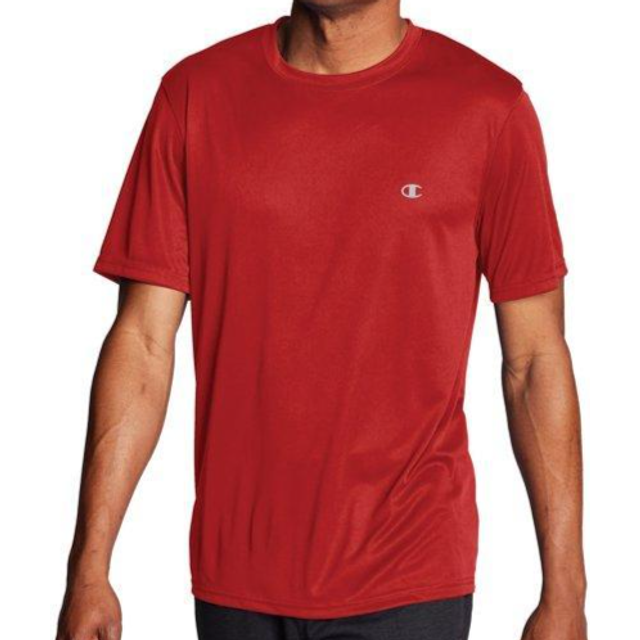 Champion  Sport Tee  Moisture Wicking  Anti Odor  Athletic T-Shirt for Men (Reg. or Big & Tall)  Scarlet  Large