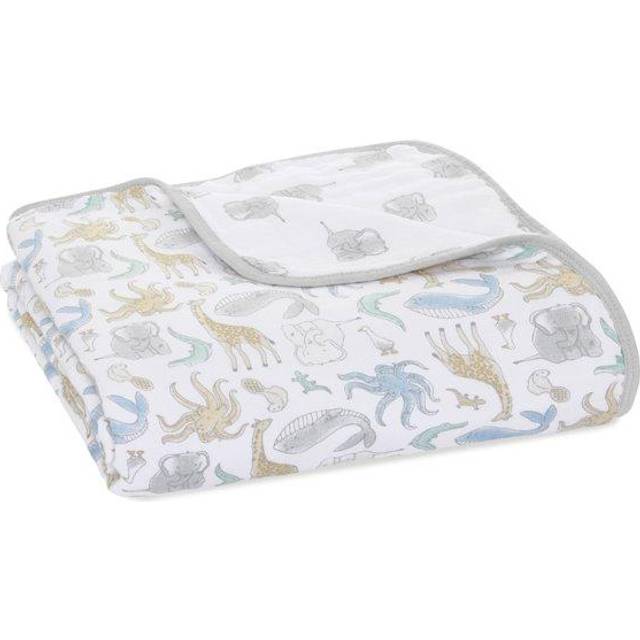 aden + anais essentials Dream Babyfilt - 1-pack | Stor andningsbar 100 % bomull muslin sängkläder | spjälsängsfiltar för nyfödda pojkar och flickor | babyshower eller julklappar | naturhistoriskt tryck