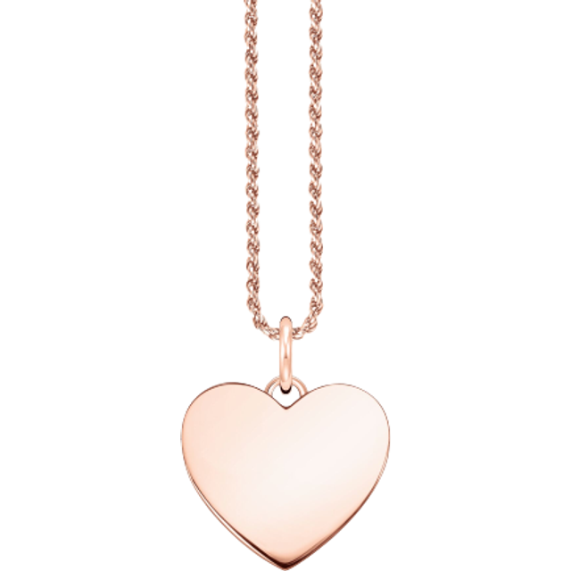 Sterling Silver Rose Gold Plated Heart Necklace KE2132-415-40-L50