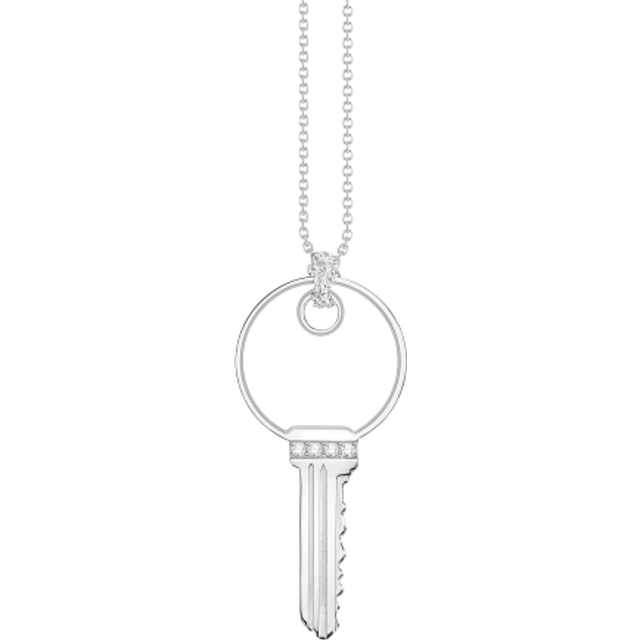 Thomas Sabo Necklace keys silver white KE2131-051-14-L50V - silver-coloured/white - 50 cm