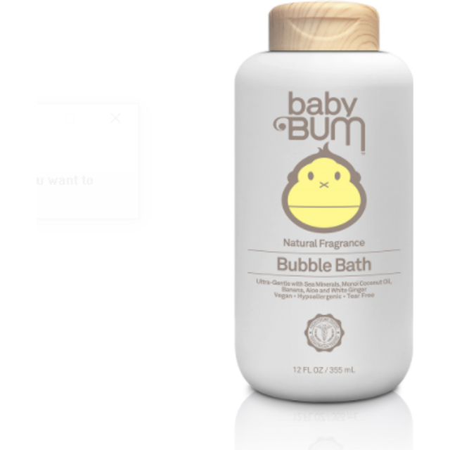 Baby Bum Bubble Bath | Tear Free Foaming Bubble Bath for Sensitive Skin with White Ginger| Natural Fragrance | Gluten Free and Vegan | 12 FL OZ