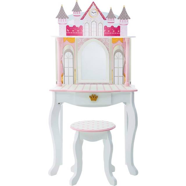 Teamson Kids Dreamland Castle Vanity And Chair Playset, White